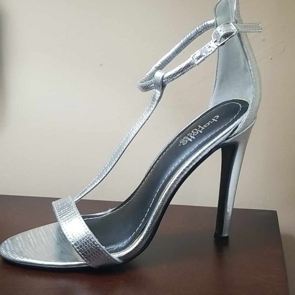 Silver high heels